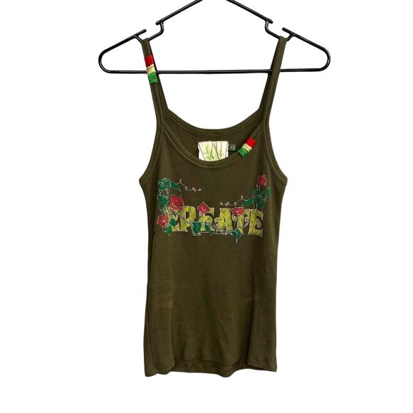 Y2K Boho Graphic Tank Top Old Navy Vintage Create Print Small - Picture 1 of 9